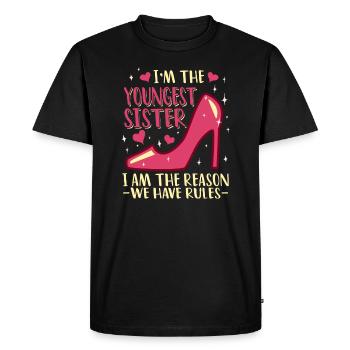 Petite sœur Dictons drôles Frères et sœurs - T-shirt Premium bio Homme - noir - Devant - Nico (187cm)