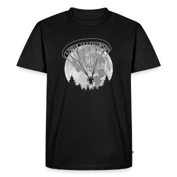 Funny Full Moon Powered Paraglider Paramotor Pilot - Men's Premium Organic T-Shirt - black - Front - Nico (187cm)