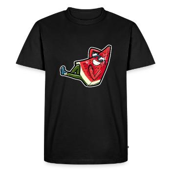 Pastèque avec lunettes de soleil Melon Summer - T-shirt Premium bio Homme - noir - Devant - Nico (187cm)