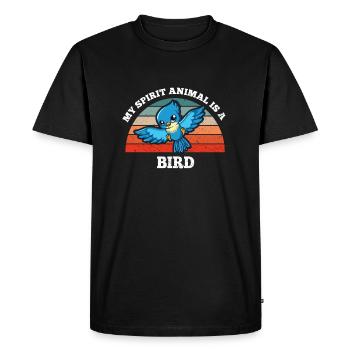 Retro Vintage My Spirit Animal Is A Bird - Men's Premium Organic T-Shirt - black - Front - Nico (187cm)