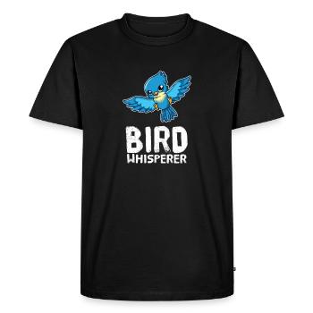 Oiseaux Chuchoteurs d’oiseaux Murmure d’oiseaux Amateurs d’oiseaux - T-shirt Premium bio Homme - noir - Devant - Nico (187cm)