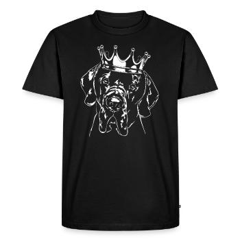 DOGE ALLEMAND Crown Dog Dogs Wilsigns - T-shirt Premium bio Homme - noir - Devant - Nico (187cm)