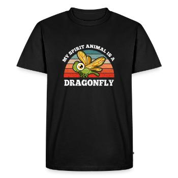 Libellule Insectes Mon Animal Est Une Libellule - T-shirt Premium bio Homme - noir - Devant - Nico (187cm)