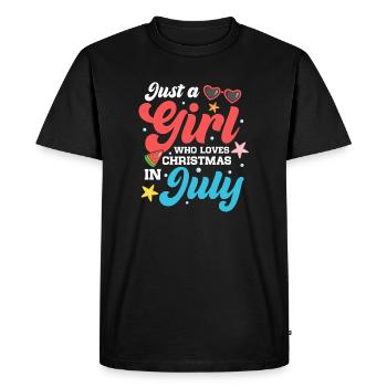 Summer Just A Girl Who Loves Christmas In July - Men's Premium Organic T-Shirt - black - Front - Nico (187cm)