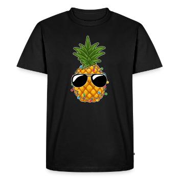 Tropical Fruit Pineapple Christmas In July Summer - Men's Premium Organic T-Shirt - black - Front - Nico (187cm)