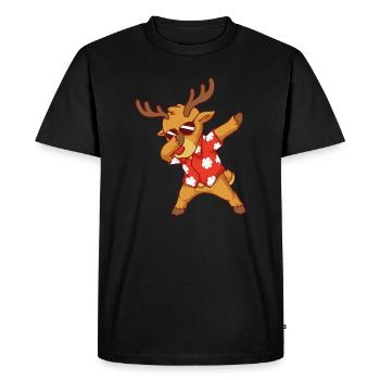 Christmas In July Dabbing Deer Holiday Summer - Men's Premium Organic T-Shirt - black - Front - Nico (187cm)