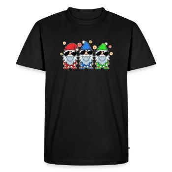 Cute Gnomes Christmas In July Funny Summer Costume - Men's Premium Organic T-Shirt - black - Front - Nico (187cm)