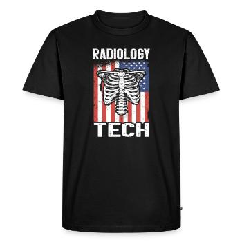 États-Unis 4 juillet Radiologie Radiologue Médecine Docteur - T-shirt Premium bio Homme - noir - Devant - Nico (187cm)