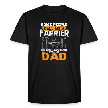 Artisan Papa Dictons Maréchal-ferrant Forgeron - T-shirt Premium bio Homme - noir - Devant - Nico (187cm)