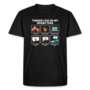 Chats Propriétaire de chat Mignon Chaton Miaou Fourrure Nez - T-shirt Premium bio Homme - noir - Devant - Nico (187cm)