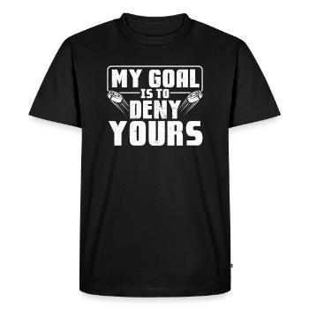Hockey sur glace Joueur de hockey Gardien de but Dictons de hockey - T-shirt Premium bio Homme - noir - Devant - Nico (187cm)