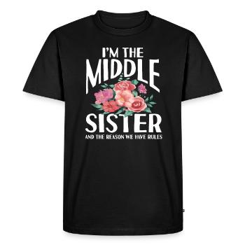 Frères et sœurs Dictons Frère Sœur Famille - T-shirt Premium bio Homme - noir - Devant - Nico (187cm)