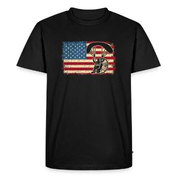 Vintage Powerd Paraglider US Patriotic Paramotor - Men's Premium Organic T-Shirt - black - Front - Nico (187cm)