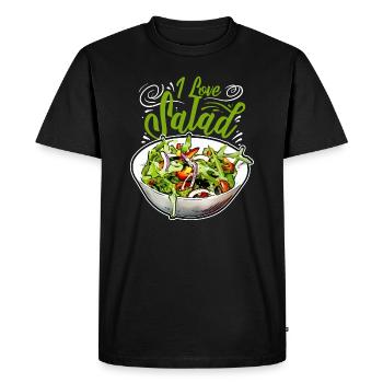 J’adore la salade végétarienne Dictons végétaliens - T-shirt Premium bio Homme - noir - Devant - Nico (187cm)