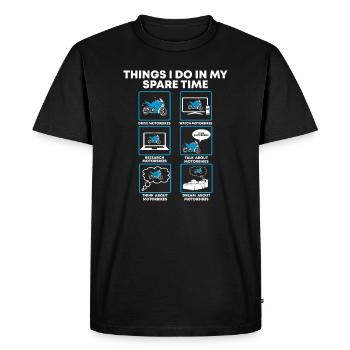 Motocycliste Motard Moto Deux-roues Cyclomoteur - T-shirt Premium bio Homme - noir - Devant - Nico (187cm)