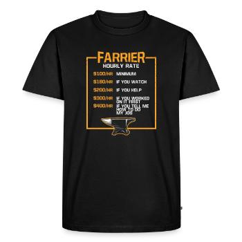 Artisans Dictons Maréchal-ferrant Forgeron Métal - T-shirt Premium bio Homme - noir - Devant - Nico (187cm)