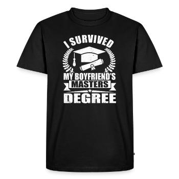 Remerciements de la cérémonie de remise des diplômes d’un ami - T-shirt Premium bio Homme - noir - Devant - Nico (187cm)