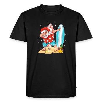 Dab Santa Christmas In July Summer Surfer Vacation - Men's Premium Organic T-Shirt - black - Front - Nico (187cm)