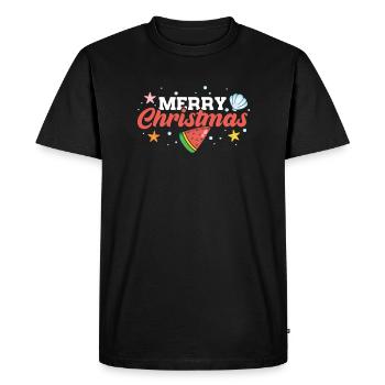 Merry Christmas In July Watermelon Fruit Summer - Men's Premium Organic T-Shirt - black - Front - Nico (187cm)