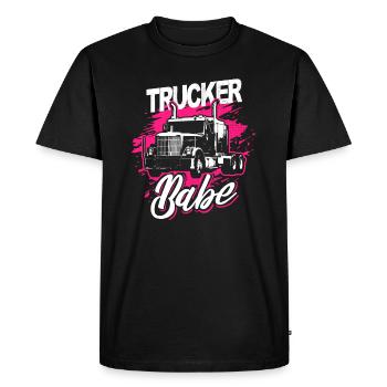 Trucker Babe Female Truck Driver Woman Trucker - Men's Premium Organic T-Shirt - black - Front - Nico (187cm)
