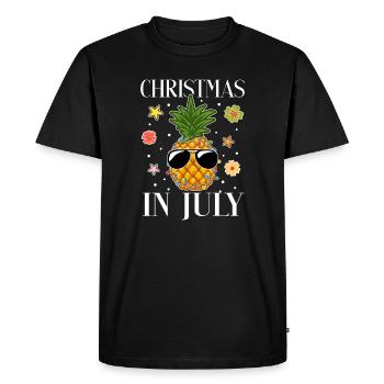 Funny Summer Christmas July Pineapple Sunglasses - Men's Premium Organic T-Shirt - black - Front - Nico (187cm)