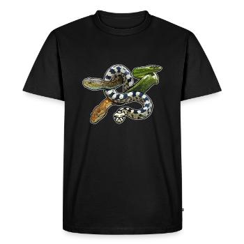 Herpétologiste Serpents Reptiles Loutre Natter - T-shirt Premium bio Homme - noir - Devant - Nico (187cm)