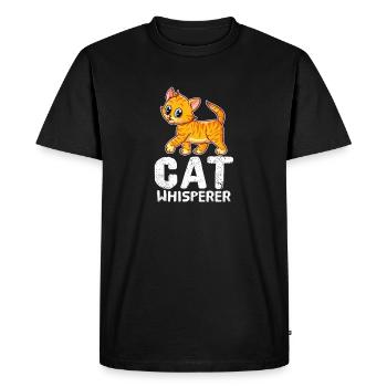 Chat Whisperer Chat Whisperer Chat Maman Miaou - T-shirt Premium bio Homme - noir - Devant - Nico (187cm)