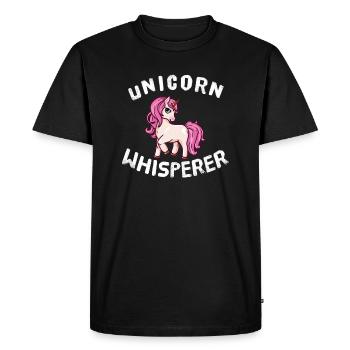Licorne Chuchoteur Licorne Chuchoteur Drôle Licorne - T-shirt Premium bio Homme - noir - Devant - Nico (187cm)