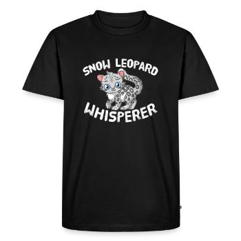 Funny Snow Leopard Lover Snow Leopard Whisperer - Men's Premium Organic T-Shirt - black - Front - Nico (187cm)