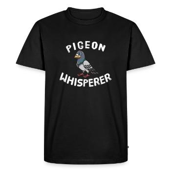 Pigeon Chuchoteur Pigeons Oiseaux Amateurs d’oiseaux - T-shirt Premium bio Homme - noir - Devant - Nico (187cm)