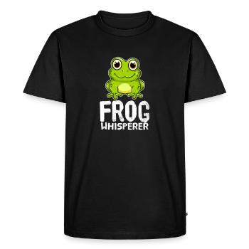 Funny Frog Lover Frog Whisperer - Men's Premium Organic T-Shirt - black - Front - Nico (187cm)