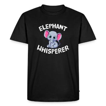 Funny Elephant Lover Elephant Whisperer - Men's Premium Organic T-Shirt - black - Front - Nico (187cm)