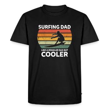 Surfen Dad Normaler Vater Nur Cooler Papa - Männer Premium Bio T-Shirt - Schwarz - Vorne - Nico (187cm)