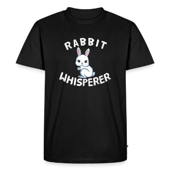 Funny Rabbit Lover Rabbit Whisperer - Men's Premium Organic T-Shirt - black - Front - Nico (187cm)