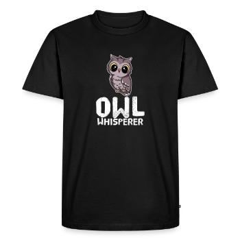 Hiboux Chuchoteurs Animaux Amoureux des animaux Hiboux - T-shirt Premium bio Homme - noir - Devant - Nico (187cm)