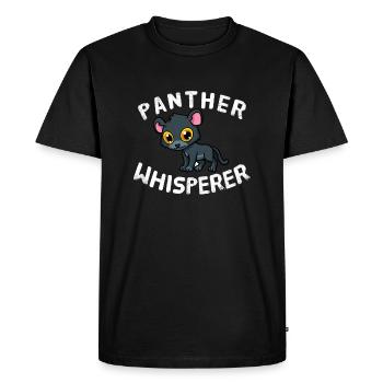 Funny Panther Lover Panther Whisperer - Men's Premium Organic T-Shirt - black - Front - Nico (187cm)