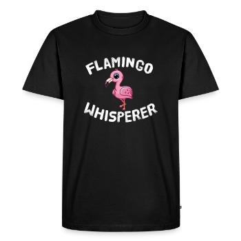 Funny Flamingo Lover Flamingo Whisperer - Men's Premium Organic T-Shirt - black - Front - Nico (187cm)