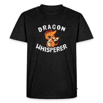 Dragon Whisperer Dragon Créatures Mythiques Conte de Fées - T-shirt Premium bio Homme - noir - Devant - Nico (187cm)