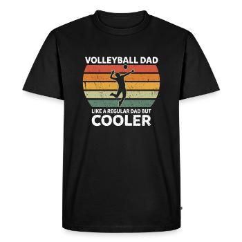 Retro Volleyball Dad Like A Regular Dad But Cooler - Men's Premium Organic T-Shirt - black - Front - Nico (187cm)