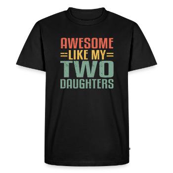 Génial comme mes filles maman papa fille - T-shirt Premium bio Homme - noir - Devant - Nico (187cm)