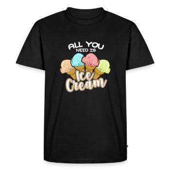 Crème glacée Gelato Ice Lover Dictons Crème glacée - T-shirt Premium bio Homme - noir - Devant - Nico (187cm)
