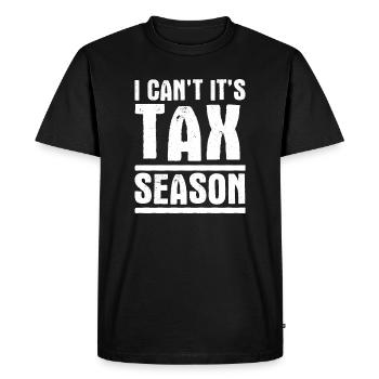 Drôles de comptables Dictons Impôts - T-shirt Premium bio Homme - noir - Devant - Nico (187cm)