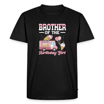 Frère Anniversaire Fille Crème Glacée Camion Crème Glacée Nourriture - T-shirt Premium bio Homme - noir - Devant - Nico (187cm)