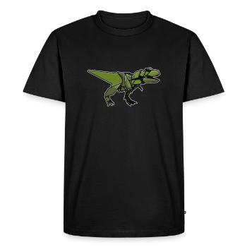 Origami Japon Pliage Art Papier T-Rex Japonais - T-shirt Premium bio Homme - noir - Devant - Nico (187cm)