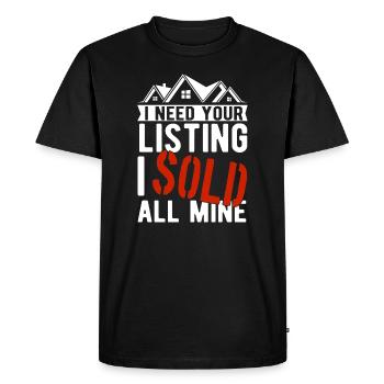 Agent immobilier Courtier Courtier Maison Vendeur - T-shirt Premium bio Homme - noir - Devant - Nico (187cm)