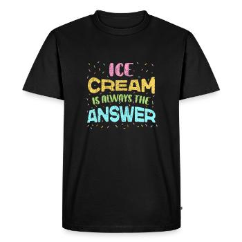 Crème glacée Dictons drôles Gaufre Crème glacée Nourriture - T-shirt Premium bio Homme - noir - Devant - Nico (187cm)