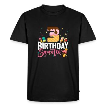 3 ans crème glacée 3ème anniversaire Joyeux anniversaire - T-shirt Premium bio Homme - noir - Devant - Nico (187cm)