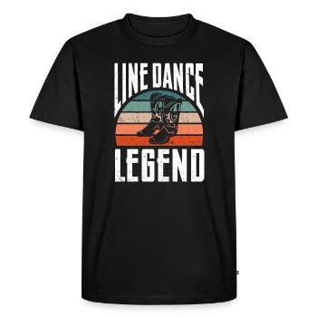 Retro Vintage Line Dance Legend Rodeo Cowboy Boots - Men's Premium Organic T-Shirt - black - Front - Nico (187cm)