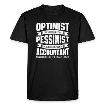 Drôles de comptables Dictons Impôts - T-shirt Premium bio Homme - noir - Devant - Nico (187cm)