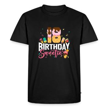 18 ans 18e anniversaire crème glacée crème glacée nourriture - T-shirt Premium bio Homme - noir - Devant - Nico (187cm)